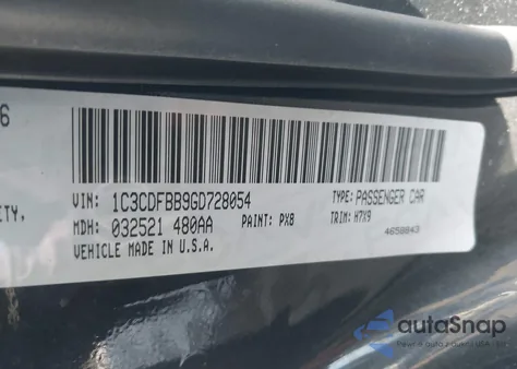 2016 Dodge Dart Sxt из США, поврежденный, VIN 1C3CDFBB9GD728054